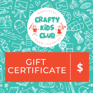 Crafty Kids Club Gift Certificate for Craft Kits delievered to your home in Australia