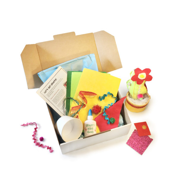 crafty kids club single project craft kit delivered to your door in australia rainbow cactus